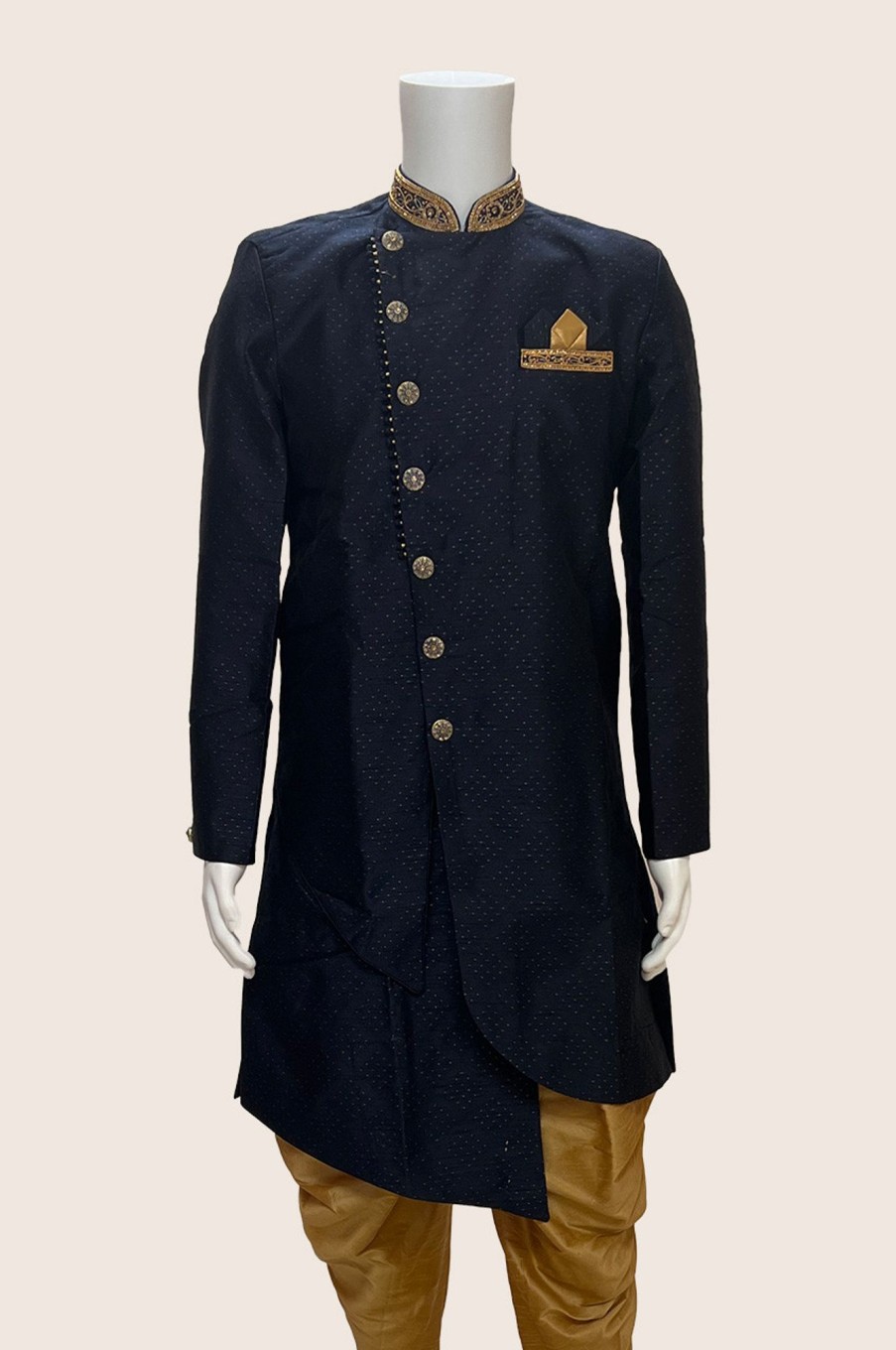 Men Palkhi | Blue Color Indo Western Jacket Suit (M0483)