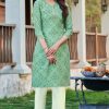 Women Palkhi | Light Green Color Bandhej Print Dress (D1134)