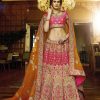 Women Palkhi | Pink And Orange Bridal Lehenga Choli (L0143)